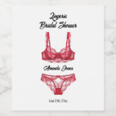 Red Lingerie Vrijgezellenfeest Wijn Etiket (Enkel label)