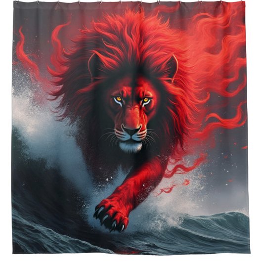 Red Lion Douchegordijn (Voorkant)