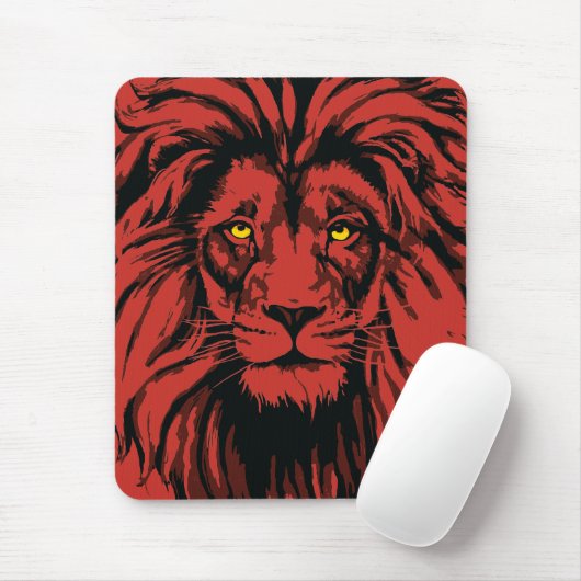 Red Lion Muismat | Colorful Lion Head (Met muis)