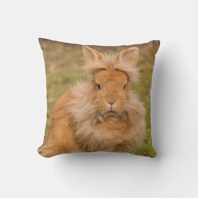 Red Lionhead Pet Bunny Rabbit Sierkussen (Voorkant)