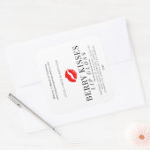 Red Lip Graphic Berry Kisses Lip Gloss Product Vierkante Sticker (Envelop)