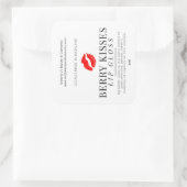 Red Lip Graphic Berry Kisses Lip Gloss Product Vierkante Sticker (Tas)