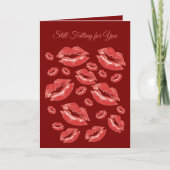 Red Lip Print Flirtatious Fun Kaart (Voorkant)
