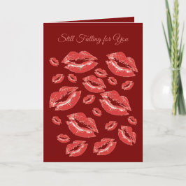 Red Lip Print Flirtatious Fun Kaart