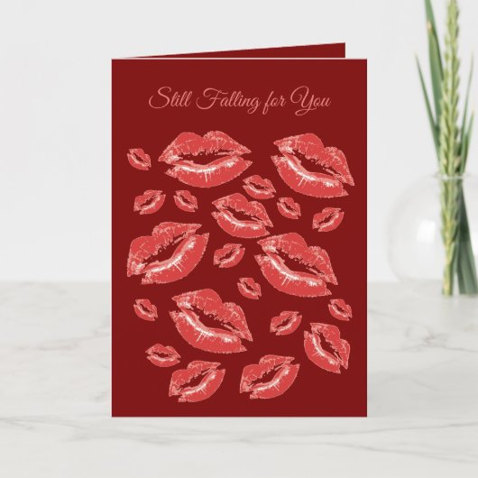 Red Lip Print Flirtatious Fun Kaart (Voorkant)