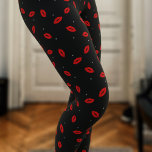 Red Lip Print Lipstick Kiss Black Leggings<br><div class="desc">Willekeurige kussen - de beste soort kussen die je kunt krijgen. Geschikt voor elke dag draag en niet alleen valentijnen.</div>