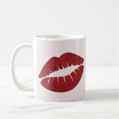 Red Lip Print voor Valentijnsdag Mok (Links)