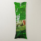 Red Lipped American Indian Totem bij wilde bloemen Lichaamskussen (Voorkant Verticaal)