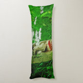 Red Lipped American Indian Totem bij wilde bloemen Lichaamskussen (Achterkant (Verticaal))