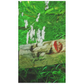 Red Lipped American Indian Totem bij wilde bloemen Tafelkleed (Voorkant)