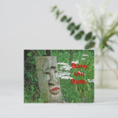 Red Lipped Totem slaat de datum op Aankondigingskaart (Staand voorkant)