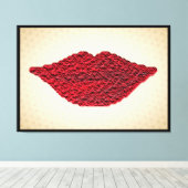 Red Lips Art Print Muurdecoratie (Insitu (Houten vloer))