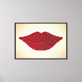 Red Lips Art Print Muurdecoratie