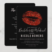 Red Lips Bachelorette Weekend Kaart (Voorkant / Achterkant)