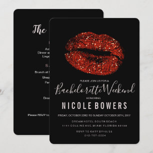 Red Lips Bachelorette Weekend Kaart