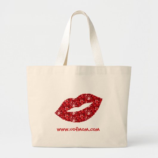 Red Lips Bag Grote Tote Bag (Voorkant)