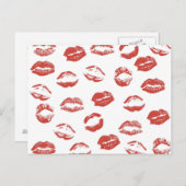 Red Lips Briefkaart (Voorkant / Achterkant)
