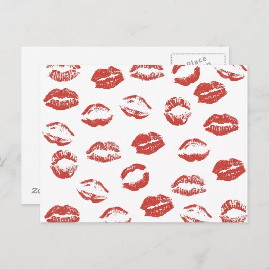 Red Lips Briefkaart (Voorkant / Achterkant)