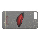 Red Lips, Confetti, Gold Stripes - op maat gemaakt Case-Mate iPhone Case (Achterkant (Horizontaal))