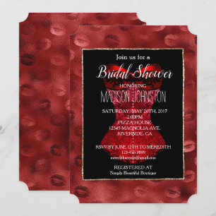 Red Lips Corset Bridal Kaart