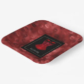 Red Lips Corset Bridal Shower Papieren Bordje (Gebogen)