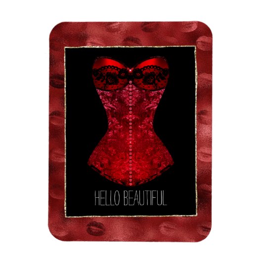 Red Lips Corset  Magneet (Verticaal)