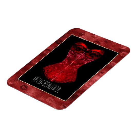 Red Lips Corset  Magneet (Linkerzijde)