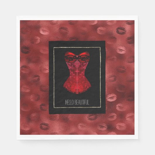 Red Lips Corset Servet (Voorkant)