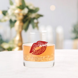 Red Lips Custom Bedrijfsnaam Lady Whisky Glas