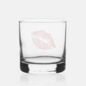 Red Lips Custom Bedrijfsnaam Lady Whisky Glas (Achterkant)