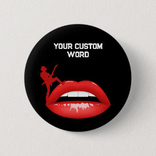 Red Lips en gitarist Button   Patches zwart