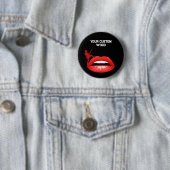 Red Lips en gitarist Button | Patches zwart (In situ)