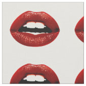 Red Lips Fabric Stof (Close Up)