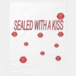 red lips fleece deken