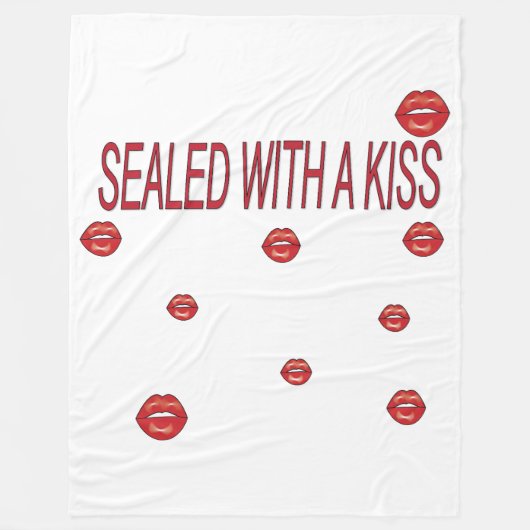 red lips fleece deken (Voorkant)
