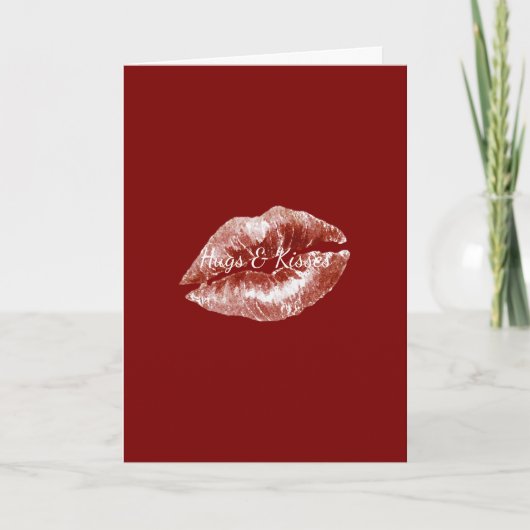 Red Lips Flirty Romantic Valentine's Day Love Kaart (Voorkant)