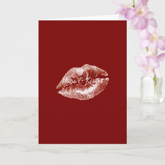 Red Lips Flirty Romantic Valentine's Day Love Kaart (Orchidee)