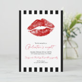 Red Lips Galentine’s Night Out  Kaart (Staand voorkant)