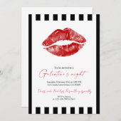 Red Lips Galentine’s Night Out  Kaart (Voorkant / Achterkant)