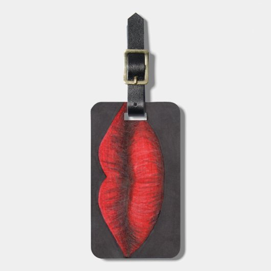 Red Lips Graphic Bagagelabel (Voorkant verticaal)