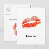 Red_lips, ik mis je. briefkaart (Voorkant / Achterkant)