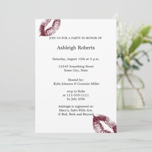 Red Lips Kaart (Staand voorkant)