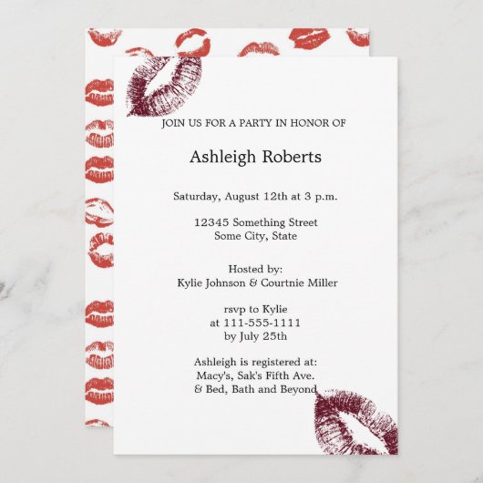 Red Lips Kaart (Voorkant / Achterkant)