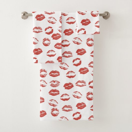 Red Lips Kiss Bad Handdoek (Insitu)