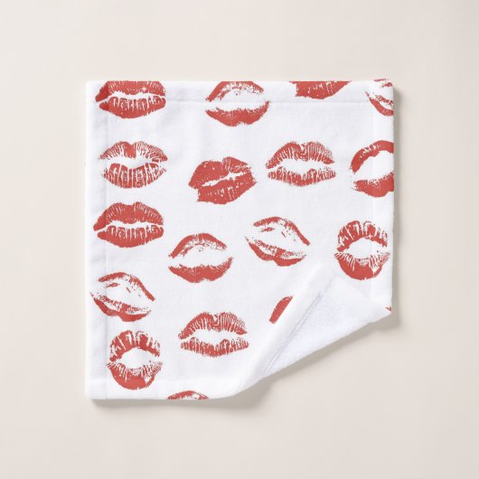 Red Lips Kiss Bad Handdoek (Wasdoekje)