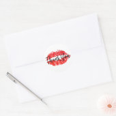 Red Lips Kiss Bedankt Ronde Sticker (Envelop)