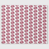 Red Lips Kiss Cadeaupapier (Vlak)