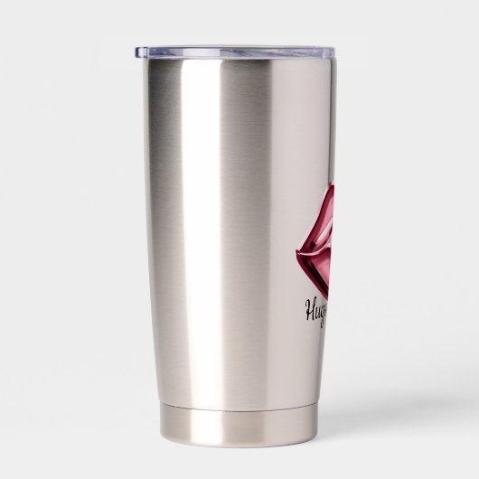 Red Lips Kiss Geïsoleerde Drinkbeker (Rechts)