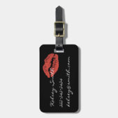 Red Lips Kiss gepersonaliseerd Bagagelabel (Voorkant verticaal)