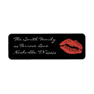 Red Lips Kiss het Adres Etiketten van de Terugkeer